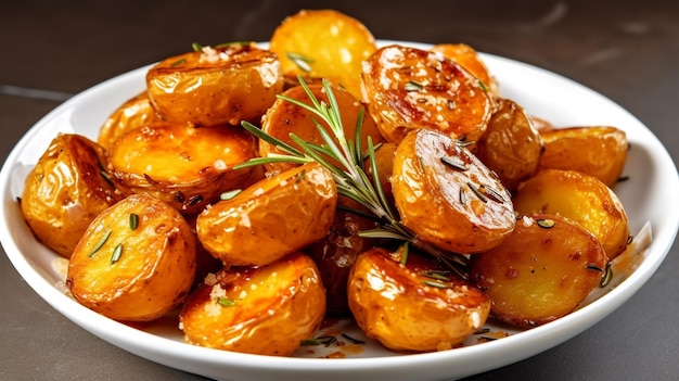 Patate al forno con spezie e rosmarino IA generata