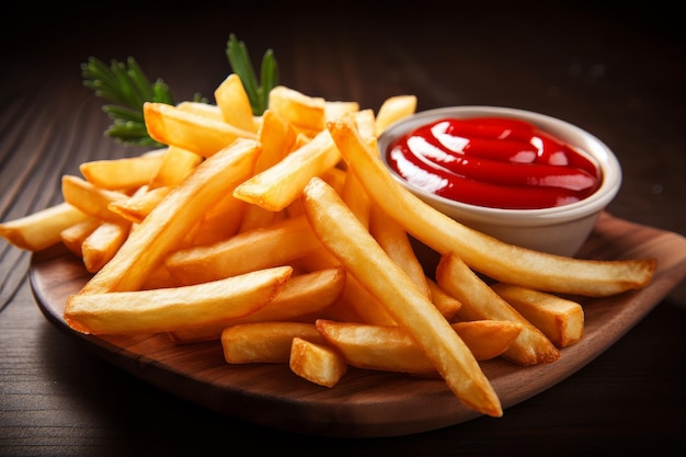 Patate fritte croccanti con ketchup