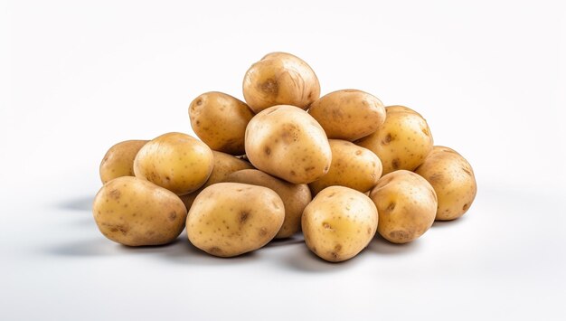 Patate isolate su sfondo bianco con intelligenza artificiale generata