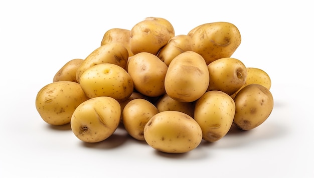 Patate isolate su sfondo bianco con intelligenza artificiale generata