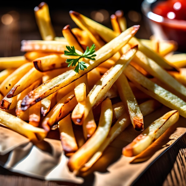 patatine fritte appetitose cibo AI generativo