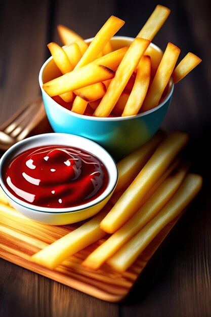 Patatine fritte con ketchup