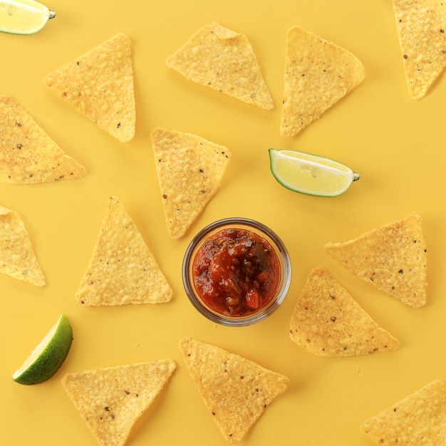 Patatine messicane nachos con salsa di pomodoro