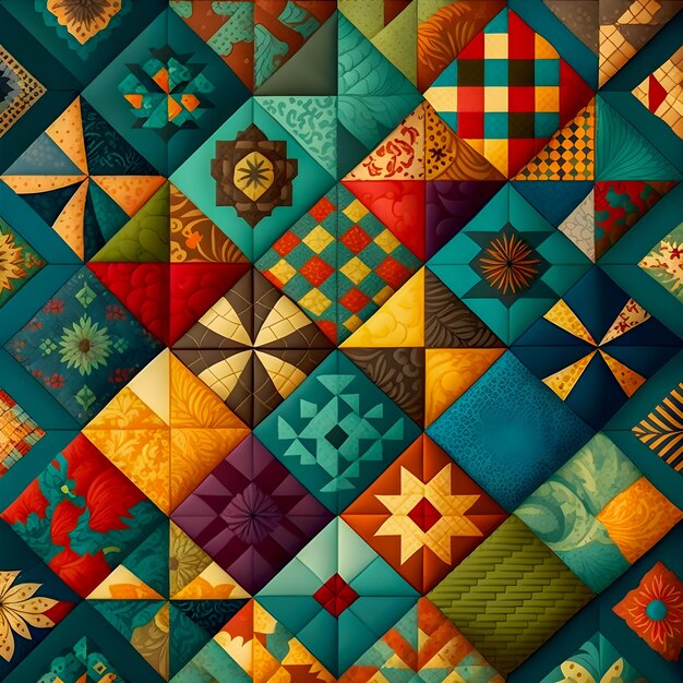 Patchwork Textile Sarilmak multicolor backgroundxA