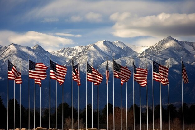 Patriotic Peaks Foto della bandiera americana