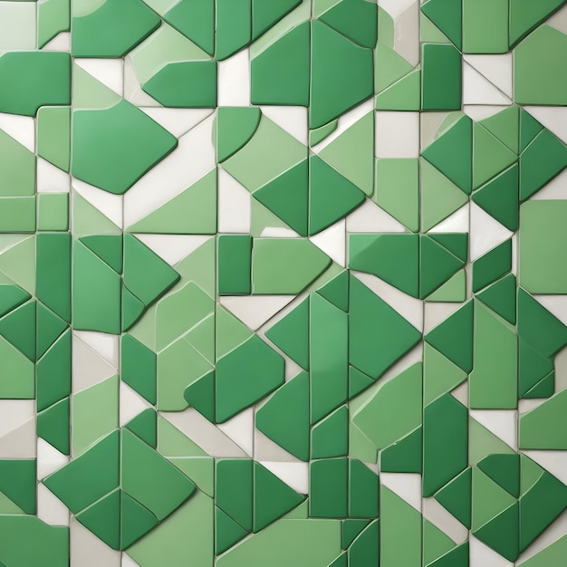 Pattern di piastrelle di cemento in gres porcellanato mosaico verde generato da Ai