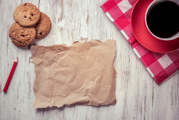 Pausa caffè con biscotti