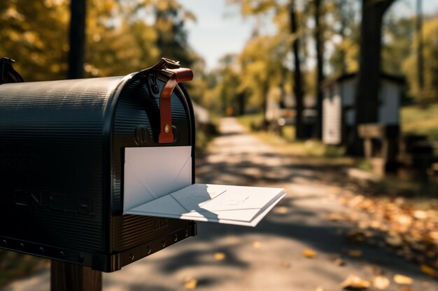 Pausa postale Tenendo una lettera presa dalla cassetta postale contemplativa