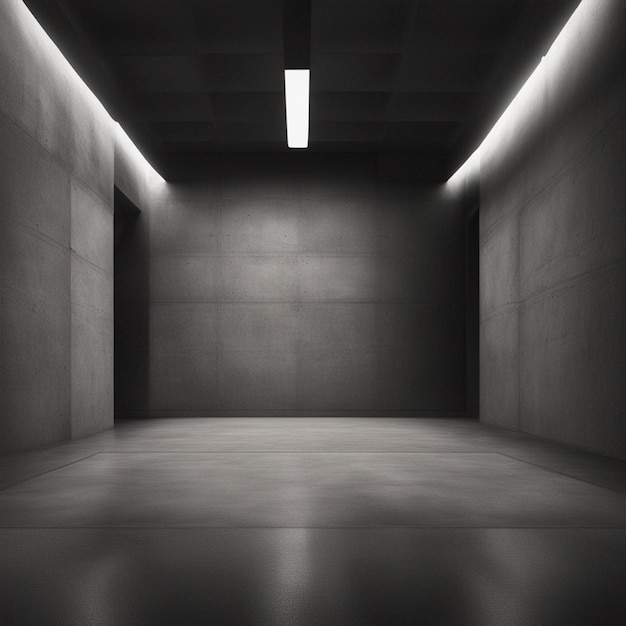 pavimento di cemento con la luce sullo sfondo della stanza buia