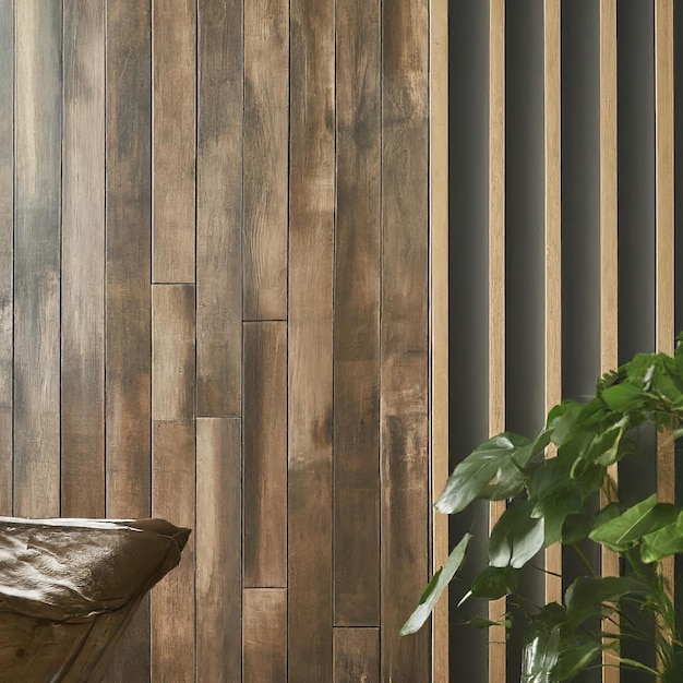 pavimento in legno con una parete e una consistenza in legno 3d rendering