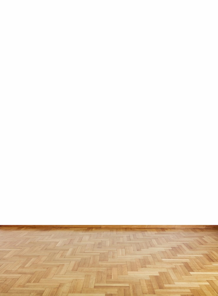Foto pavimento in legno e fondale bianco