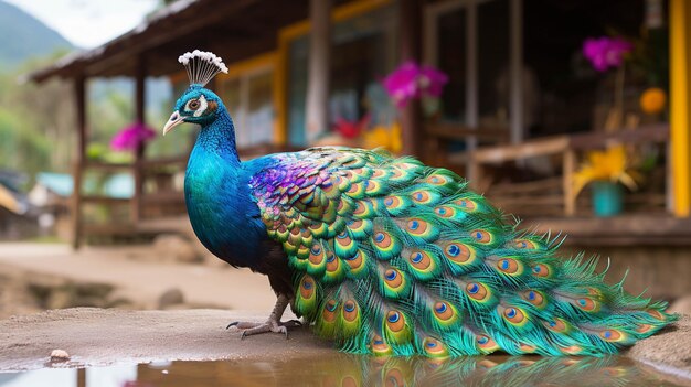 Pavone regale Uccello nel parco