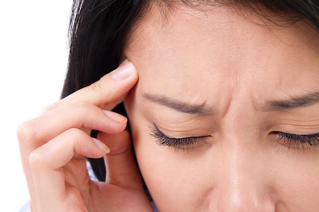 Paziente che soffre di stress da mal di testa