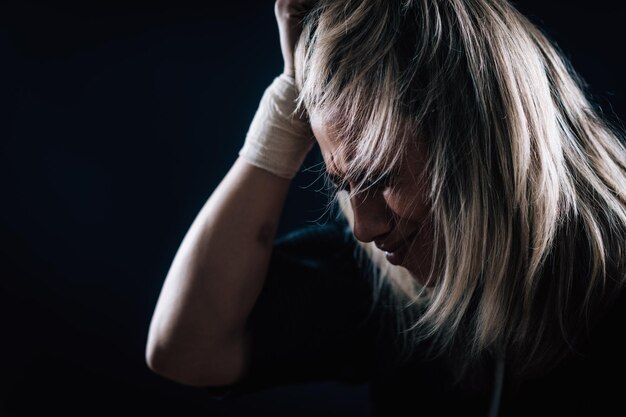 Paziente di salute mentale femminile con disturbo depressivo