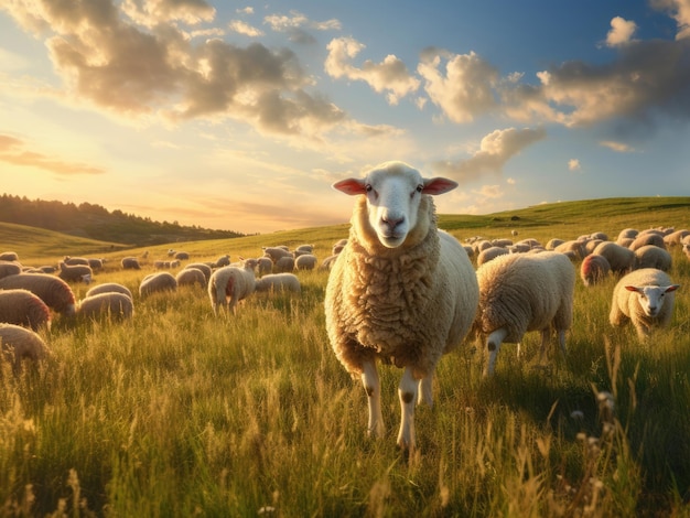 Pecore in un pascolo