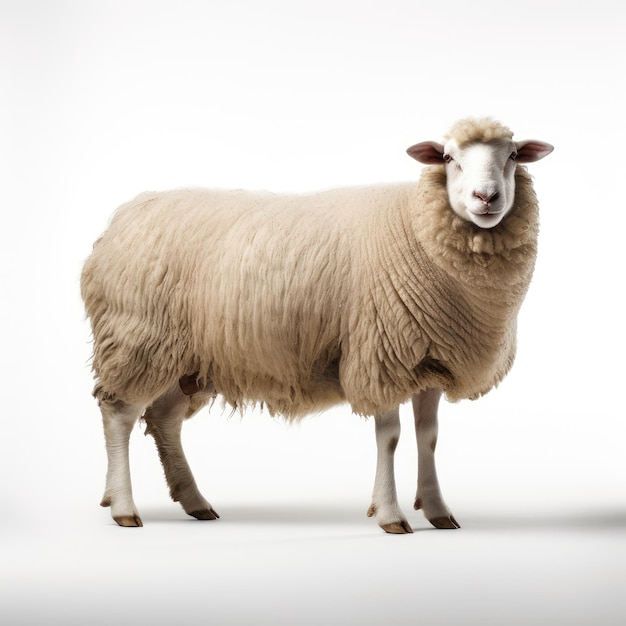 pecore isolate su uno sfondo bianco immagine generata dall'AI