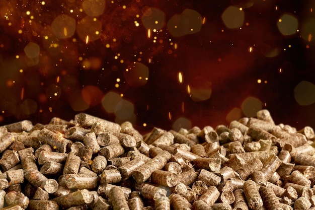 Pellets Biomassa sfondo astratto scuro