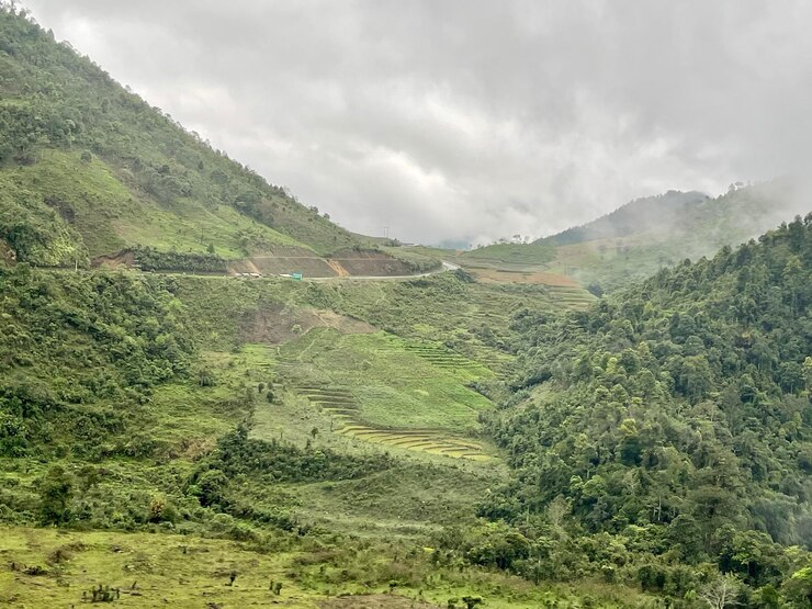 Photo pemandangan lanskap indah dengan latar langit