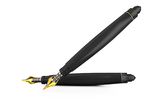 Penna stilografica isolata su sfondo bianco 3d render