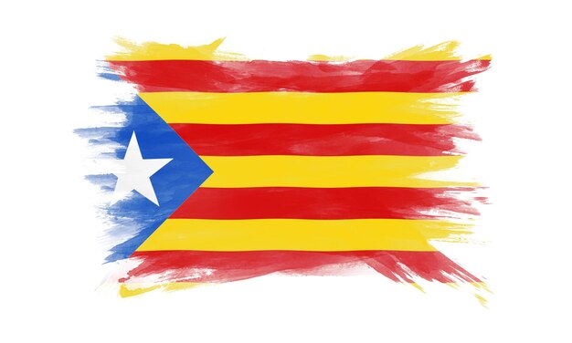 Pennellata bandiera della Catalogna, bandiera nazionale, sfondo scintillante