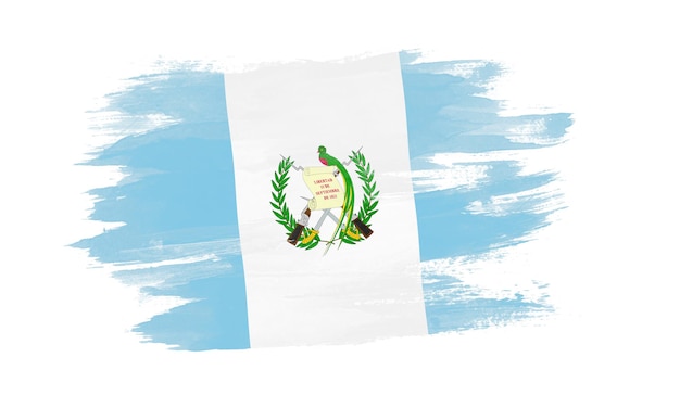 Pennellata bandiera Guatemala, bandiera nazionale su sfondo bianco