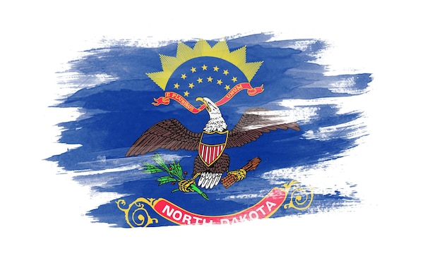 Pennellata della bandiera dello stato del Dakota del Nord, sfondo della bandiera del Dakota del Nord