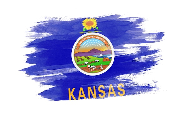 Pennellata della bandiera dello stato del Kansas, priorità bassa della bandiera del Kansas