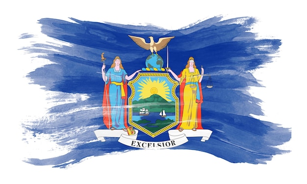 Pennellata della bandiera dello stato di New York, sfondo della bandiera di New York