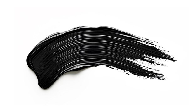 Pennellate di mascara nera isolate su bianco