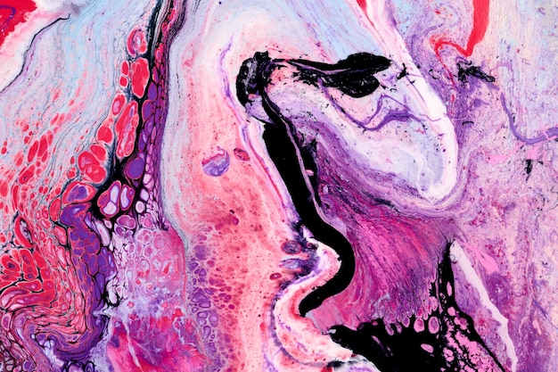 Pennellate multicolori sfondo astratto Macchie e macchie di inchiostro acrilico colorato motivo carta da parati stampa arte fluida Esplosione di vernice sullo sfondo creativo