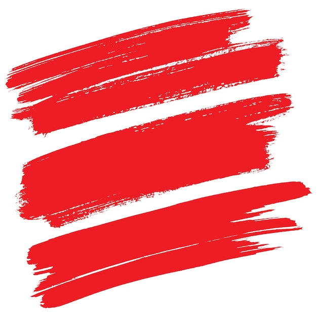 Pennellate rosse isolate su sfondo bianco - Illustrazione raster
