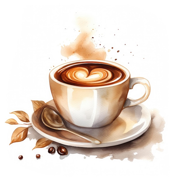 Pennelli con caffeina che si dilettano nella fusione artistica di acquerelli e caffè