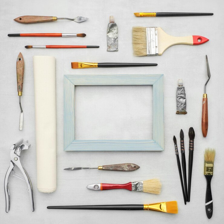 Foto pennelli vernice vasca spatole artista tela telaio tela barella pilers pittori forniture