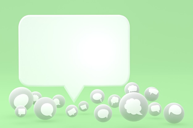 Pensa alle reazioni e agli emoji dei fumetti 3d render