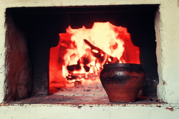 Pentola in forno e forchetta da forno