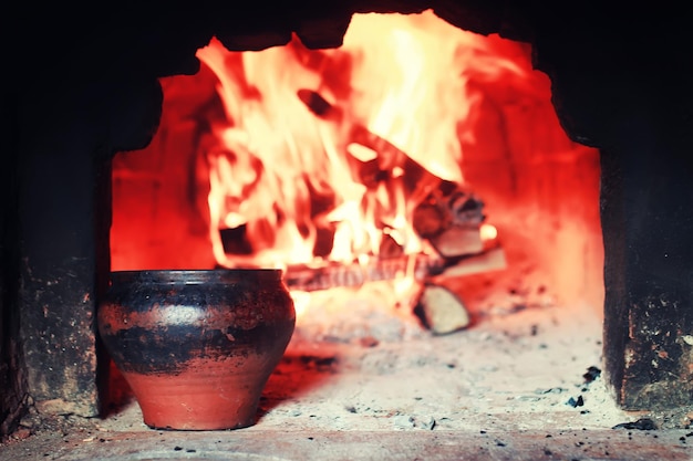 Pentola in forno e forchetta da forno