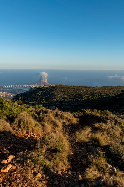 Penyal d'Ifac dalla montagna Olta Costa Blanca Alicante Spagna