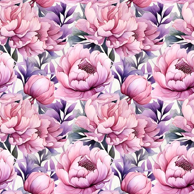 peonia Fiori acquerello arte pittura modello astratto