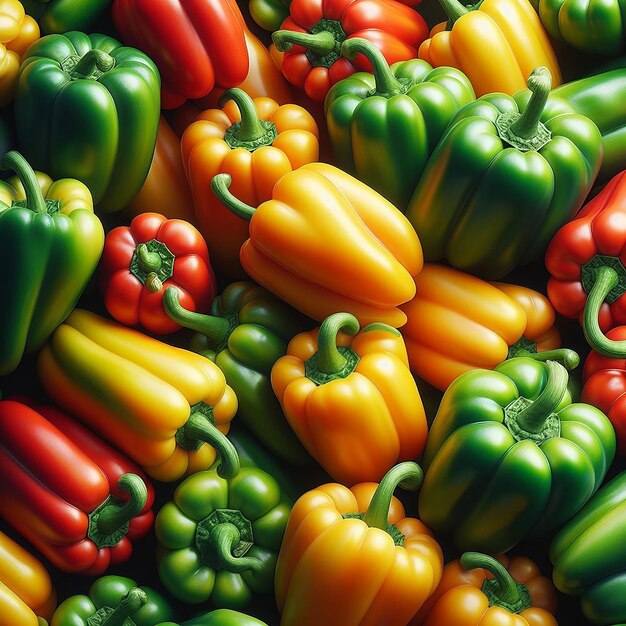 Peperoncini piccanti multicolori vista ravvicinata ai capsicum generati