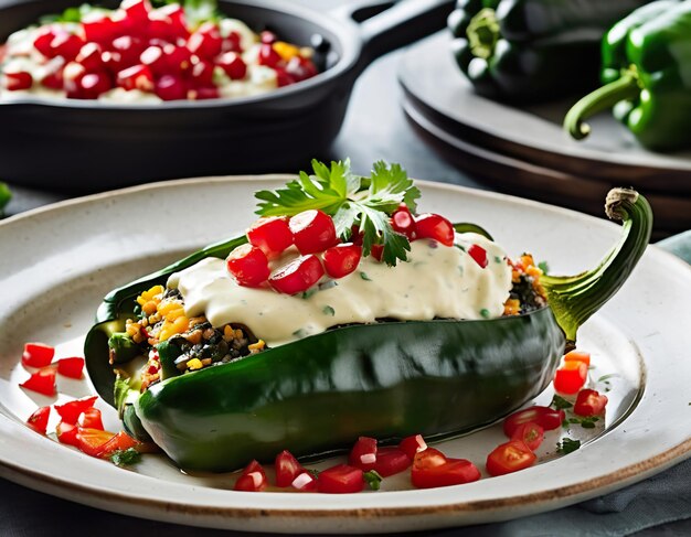 Peperoncino di Poblano con salsa di nogada