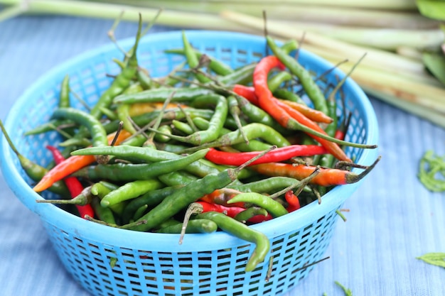 Peperoncino fresco al mercato