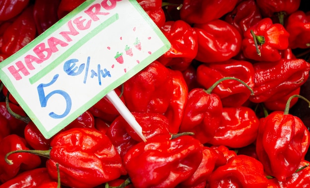 Peperoncino Habanero al mercato