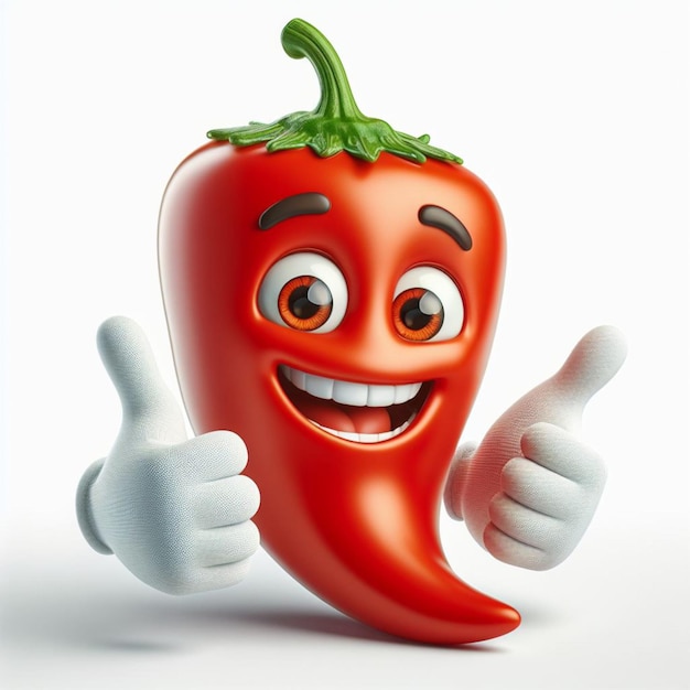 Peperoncino peperoncino verdura personaggio divertente bambini immagine clipart pepe rosso