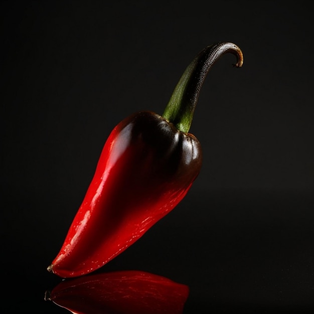 Peperoncino rosso isolato su sfondo nero