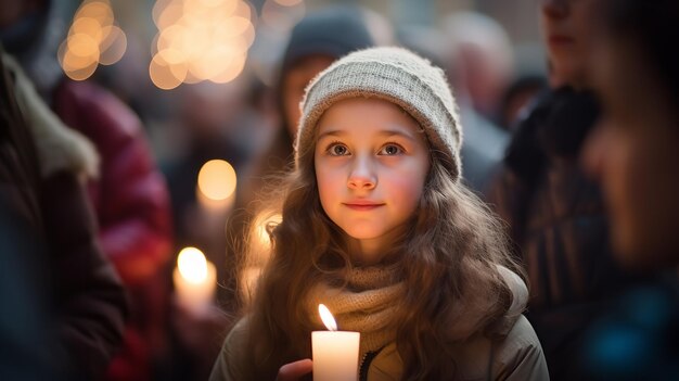 Per commemorare Candlemas la gente tiene le candele Generative AI