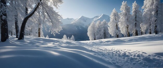 per la pubblicità e lo striscione come Winter Wonderland Evocare la bellezza incontaminata dei terreni coperti di neve