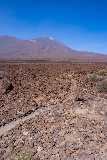 Percorso che inizia al belvedere di Boca Tauce nel Parco Naturale del Teide nelle Isole Canarie di Tenerife