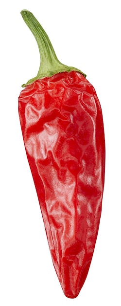 Percorso di ritaglio del peperoncino Peperone rosso isolato su uno sfondo bianco