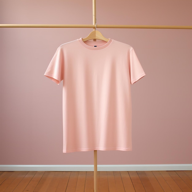 Perfezione pastello T-shirt rosa chiaro su gancio di legno