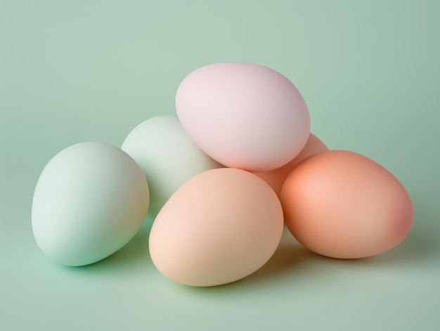 Perfezione pastello uova di Pasqua minimalistiche di tendenza in colori morbidi